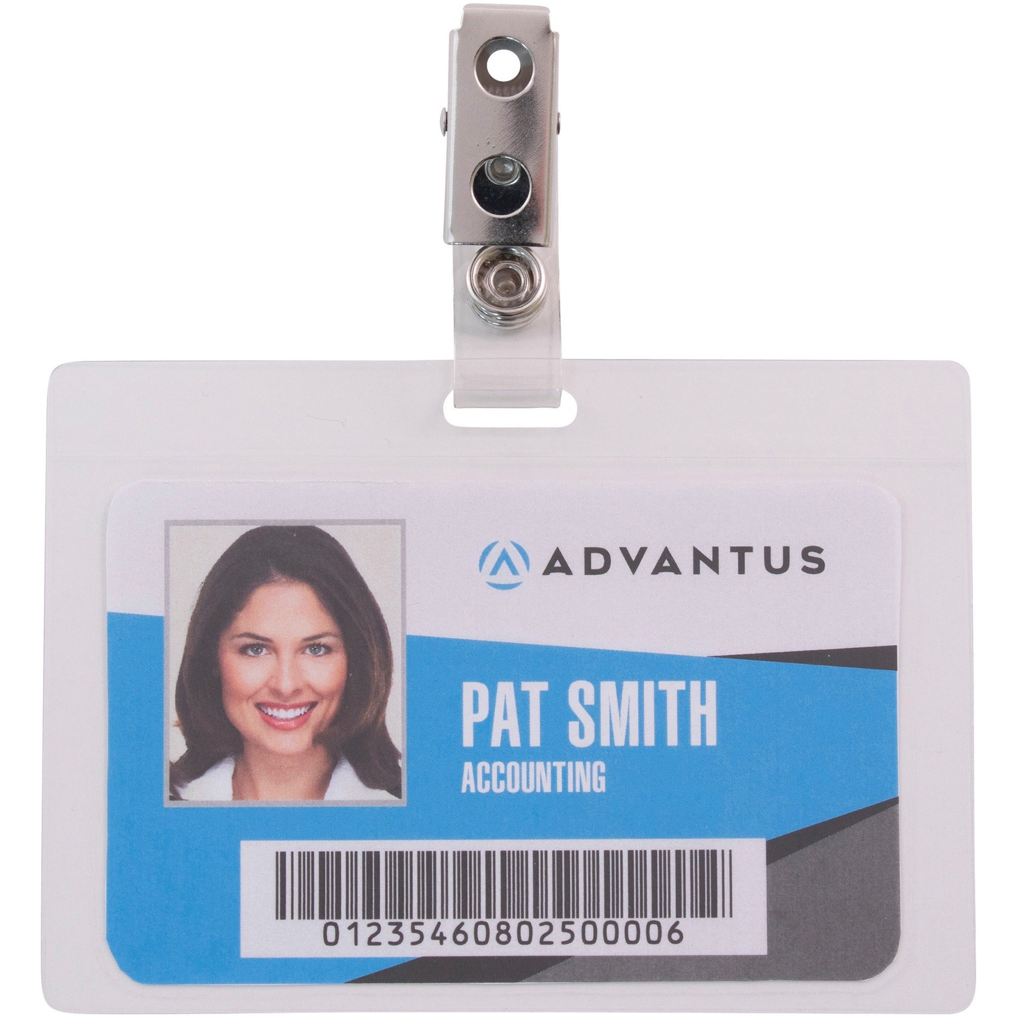 advantus-strap-clip-self-laminating-badge-holders-support-350-x-225-media-horizontal-4-x-29-x-25-pack-clear_avt97101 - 1