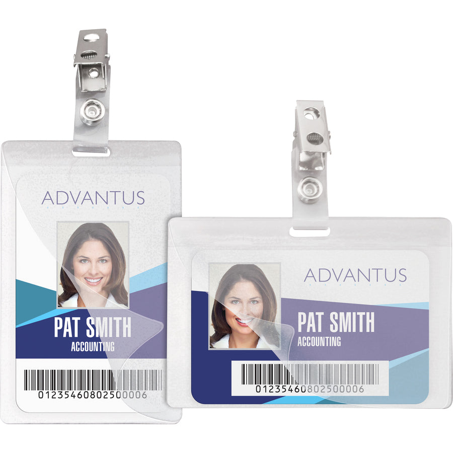 advantus-strap-clip-self-laminating-badge-holders-support-350-x-225-media-horizontal-4-x-29-x-25-pack-clear_avt97101 - 3