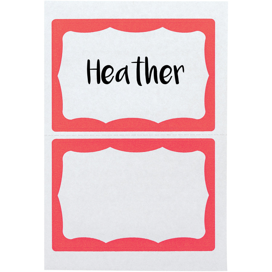 advantus-color-border-adhesive-name-badges-2-5-8-height-x-3-3-4-width-removable-adhesive-rectangle-white-red-100-box_avt97189 - 2