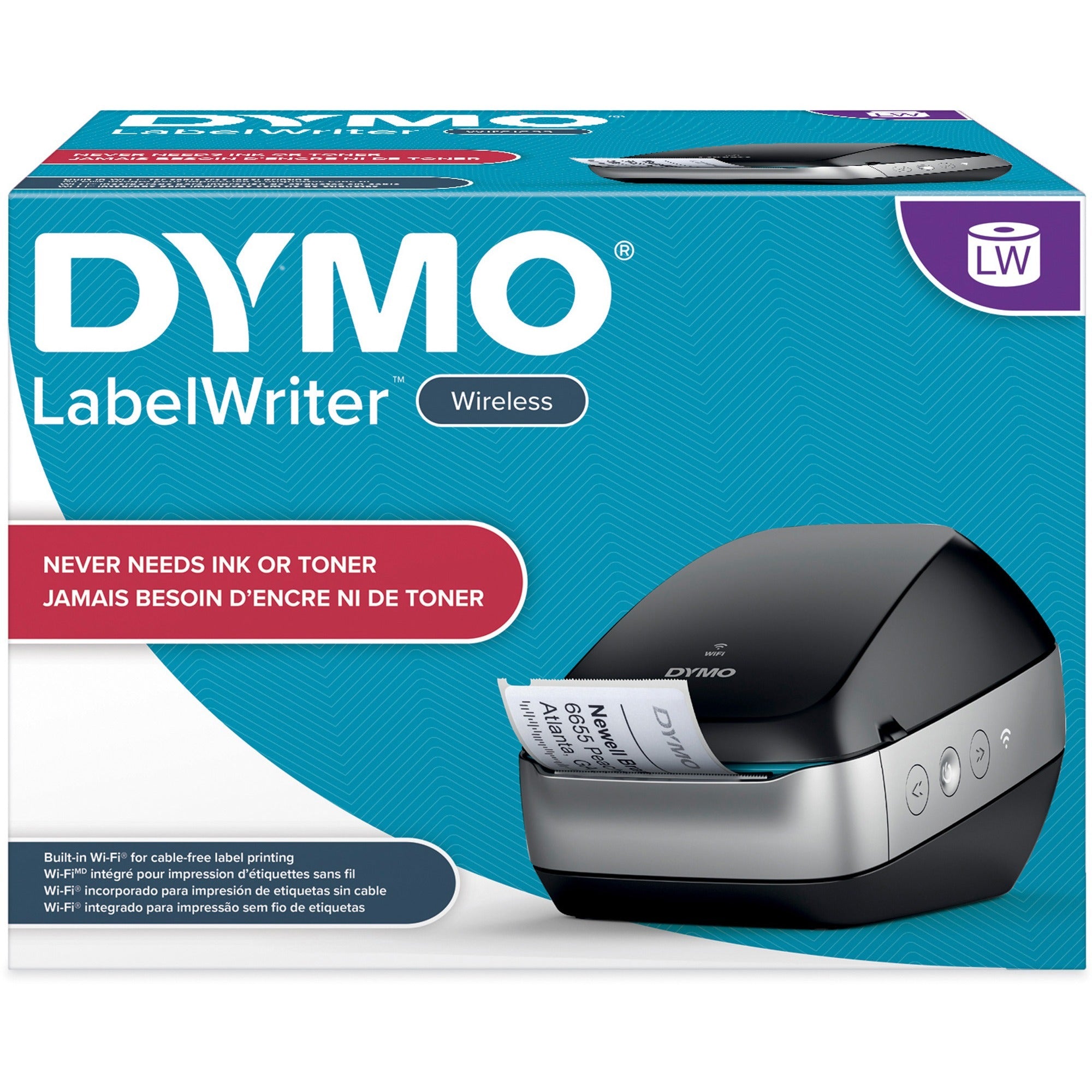 LabelWriter Wireless Black Label Printer, 71 Labels/min Print Speed, 5 x 8 x 4.78