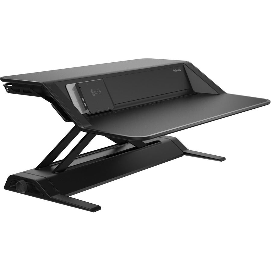 Lotus DX Sit-Stand Workstation, 32.75" x 24.25" x 5.5" to 22.5", Black