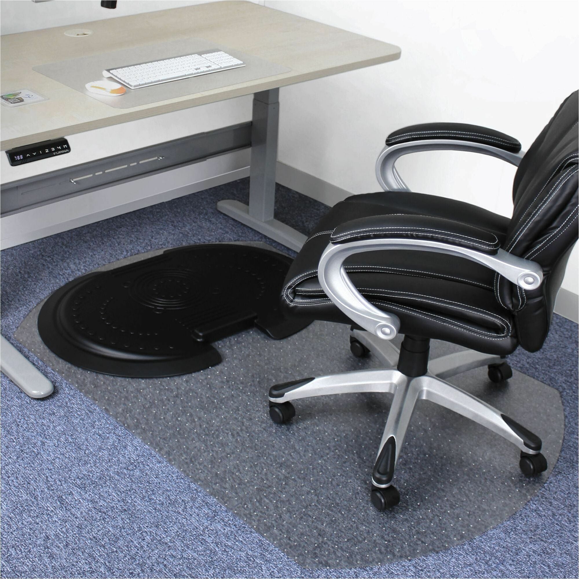 AFS-TEX 5000 S2S "Sit to Stand" Solution for Carpets - 62" Length x 38" Width x 0.085" Depth x 0.085" Thickness - Rectangular - Polyurethane, Polycarbonate - Black - 1Each