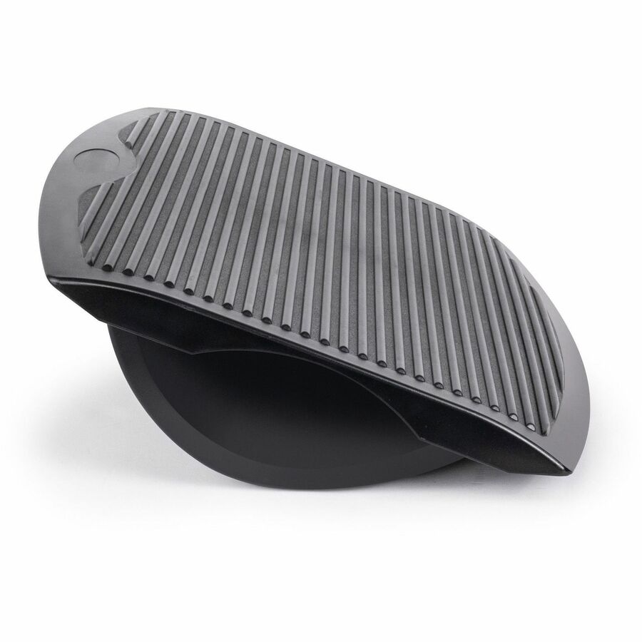 Lorell Ergonomic Rocking Footrest - Black - Rubber, Plastic