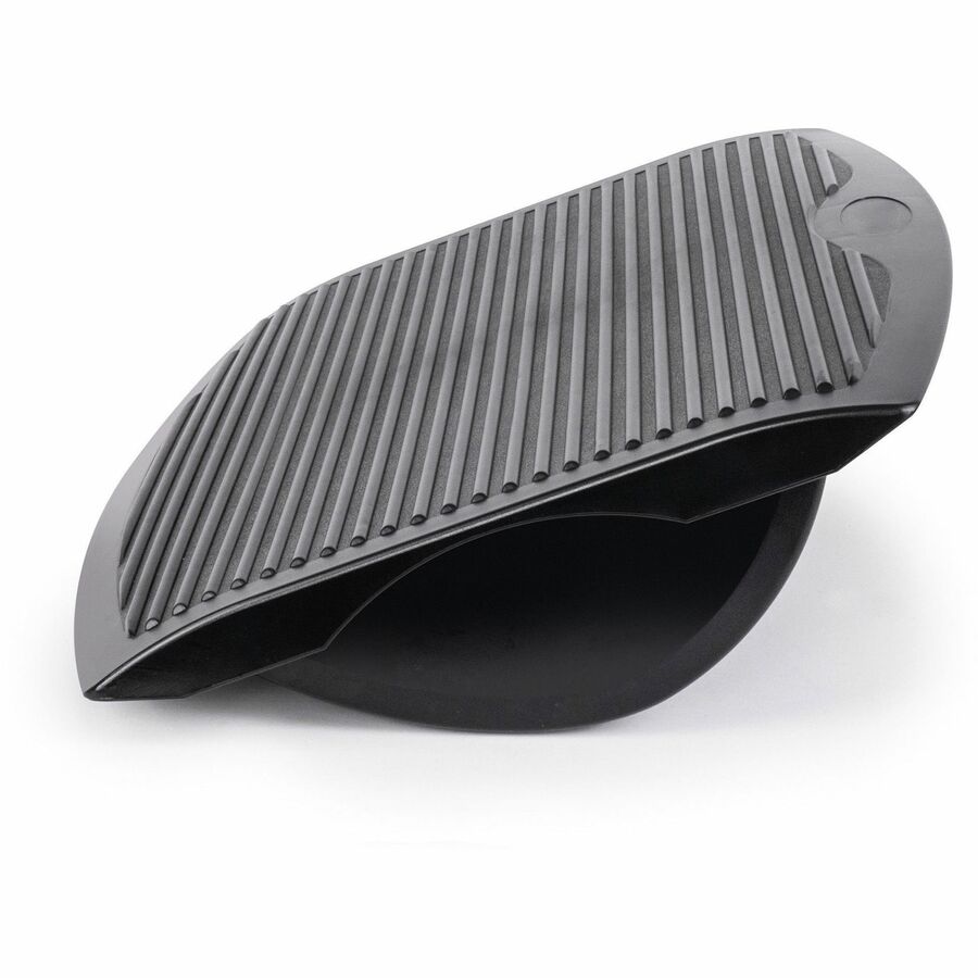 Lorell Ergonomic Rocking Footrest - Black - Rubber, Plastic