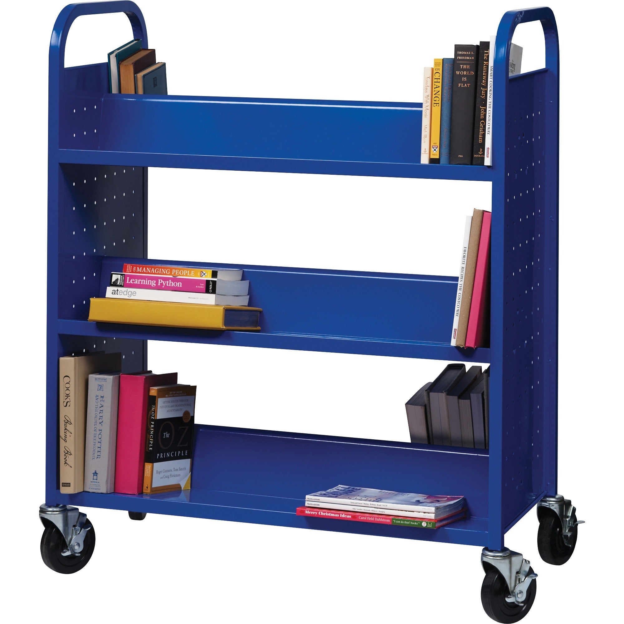 lorell-double-sided-book-cart-6-shelf-round-handle-5-caster-size-steel-x-38-width-x-18-depth-x-463-height-blue-1-each_llr99932 - 3