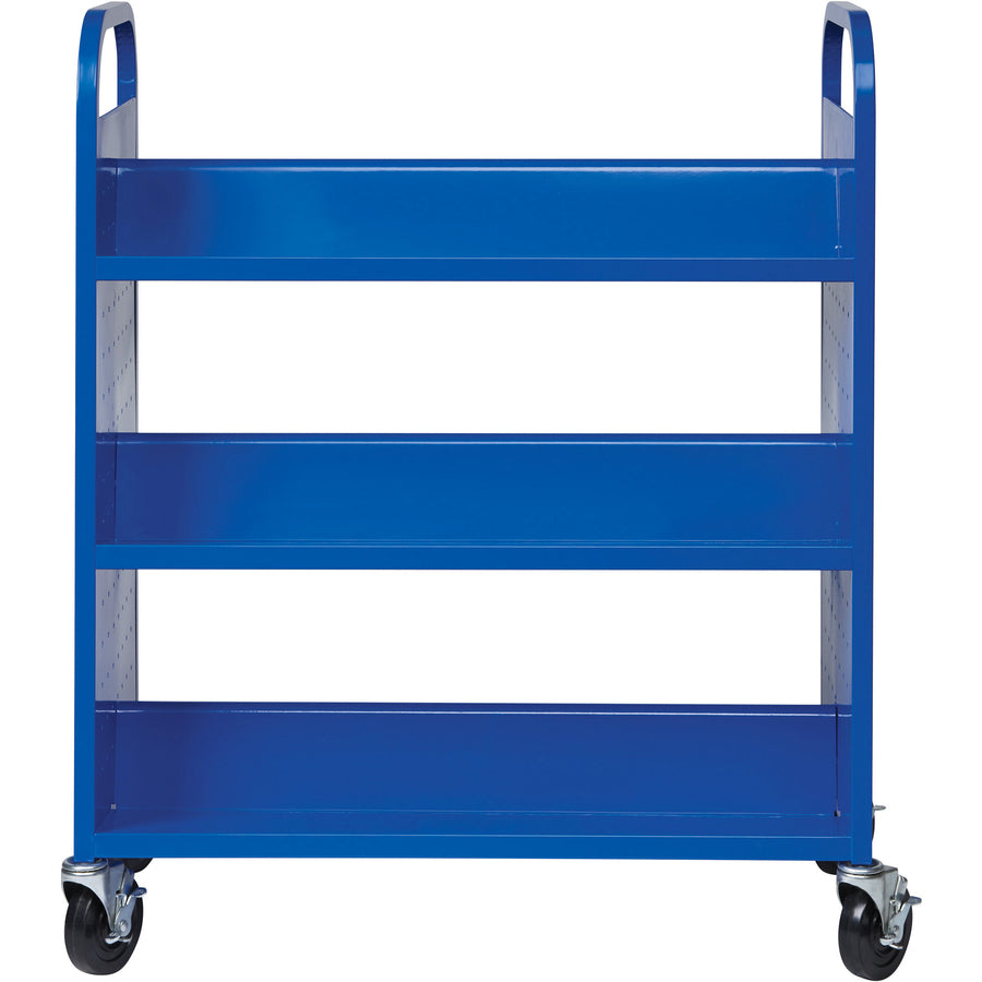 lorell-double-sided-book-cart-6-shelf-round-handle-5-caster-size-steel-x-38-width-x-18-depth-x-463-height-blue-1-each_llr99932 - 6