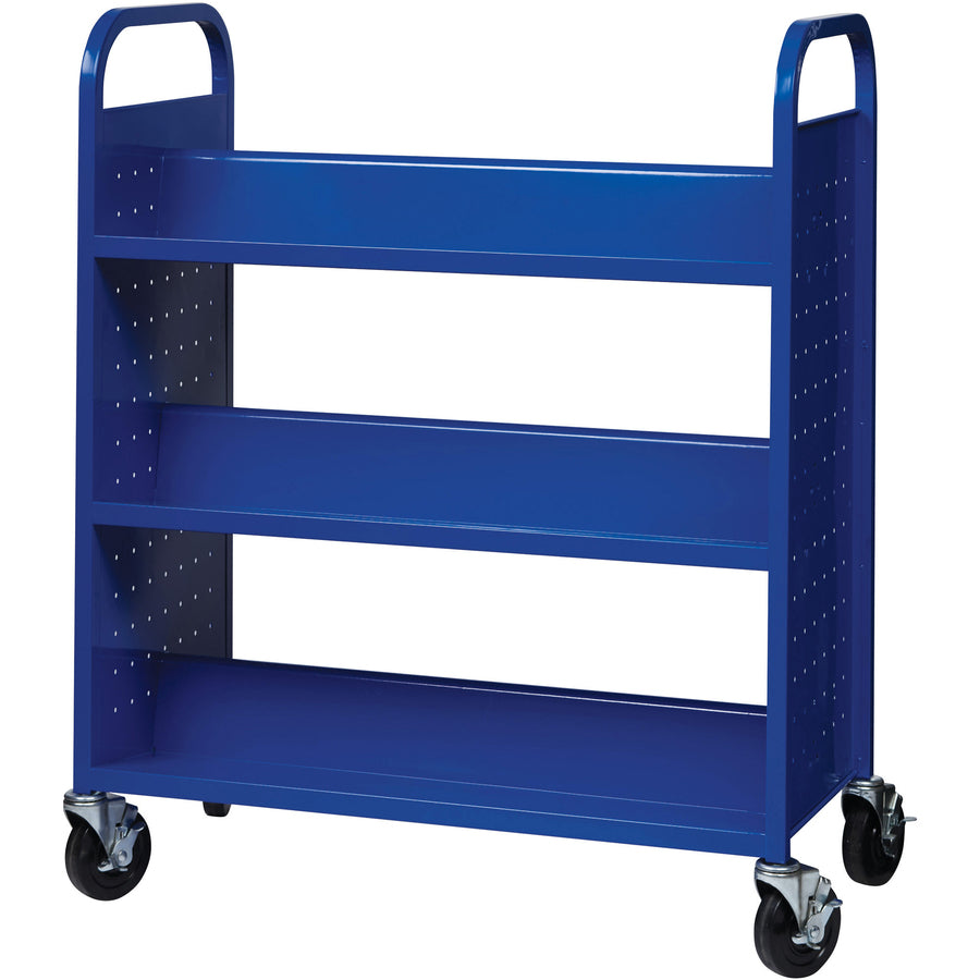 lorell-double-sided-book-cart-6-shelf-round-handle-5-caster-size-steel-x-38-width-x-18-depth-x-463-height-blue-1-each_llr99932 - 5