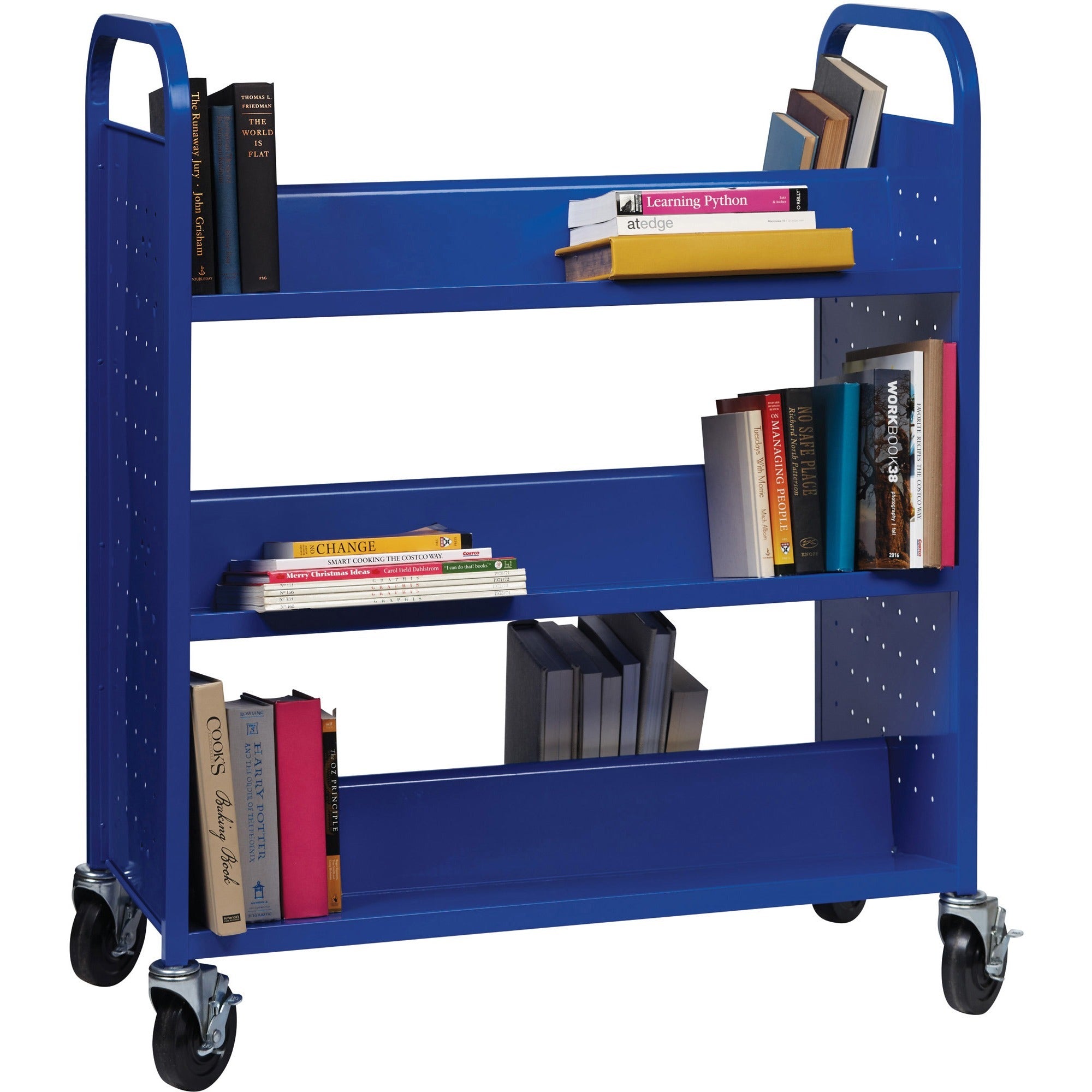 lorell-double-sided-book-cart-6-shelf-round-handle-5-caster-size-steel-x-38-width-x-18-depth-x-463-height-blue-1-each_llr99932 - 4