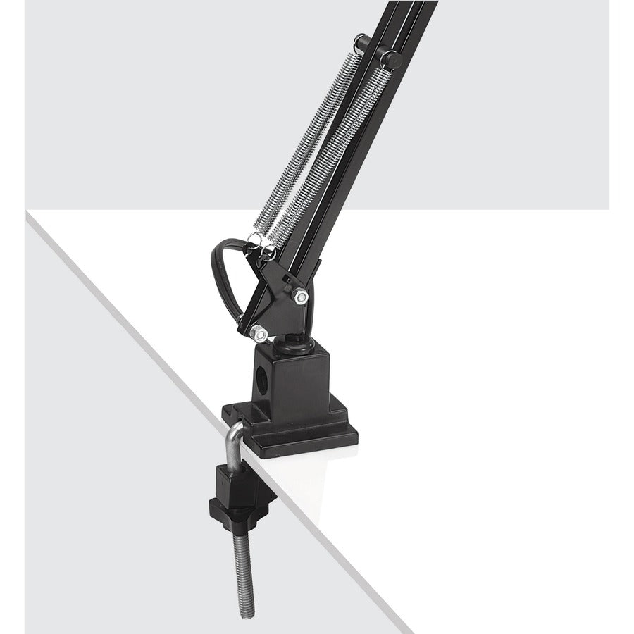 Lorell Architect LED Desk Lamp with Clamp - 10 W LED Bulb - Desk Mountable - Black - for Desk, Table