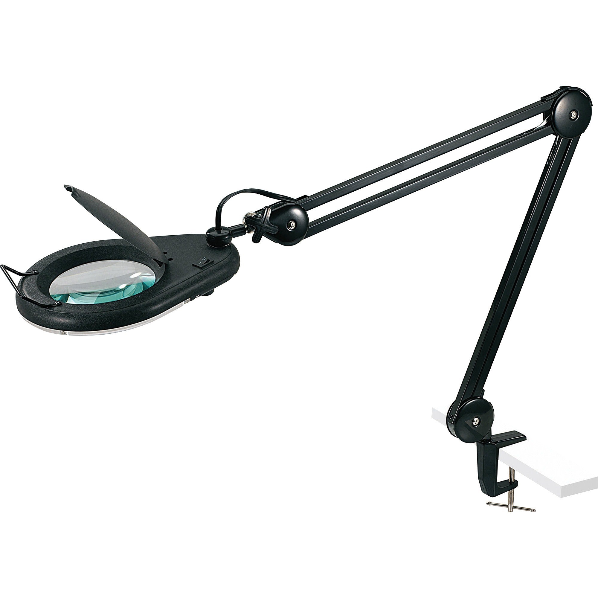 lorell-magnifier-lamp-with-clamp-on-33-height-51-width-22-w-bulb-glass-metal-black_llr99957 - 1