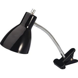 Lorell LED Clip-on Desk Lamp - 15.5" Height - 3" Width - 10 W LED Bulb - Plastic - Desk Mountable - Black - for Desk, Table