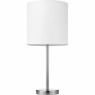 Lorell LED Contemporary Table Lamp - 22" Height - 10" Width - 10 W LED Bulb - Brushed Nickel - Desk Mountable - Silver - for Table, Desk