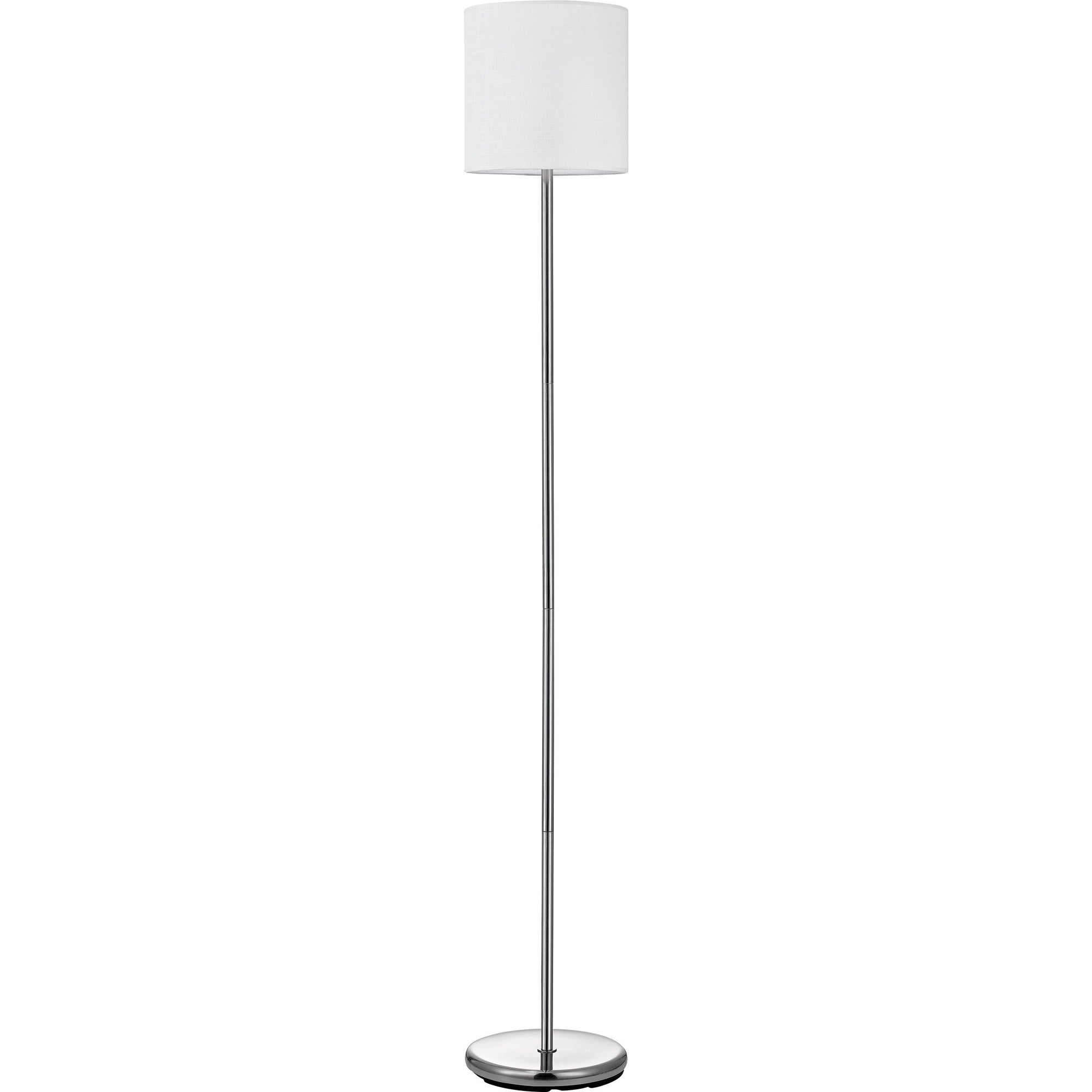 Lorell LED Contemporary Floor Lamp - 65" Height - 12" Width - 10 W LED Bulb - Brushed Nickel - Floor-mountable - Silver - for Living Room, Office, Lobby