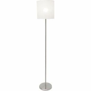 Lorell LED Contemporary Floor Lamp - 65" Height - 12" Width - 10 W LED Bulb - Brushed Nickel - Floor-mountable - Silver - for Living Room, Office, Lobby