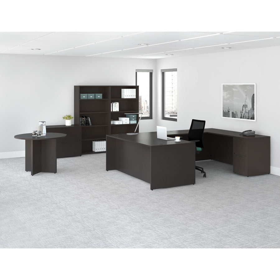 Lorell Prominence 2.0 Bookcase - 34" x 12"48" , 1" Top - 3 Shelve(s) - Band Edge - Material: Particleboard - Finish: Laminate