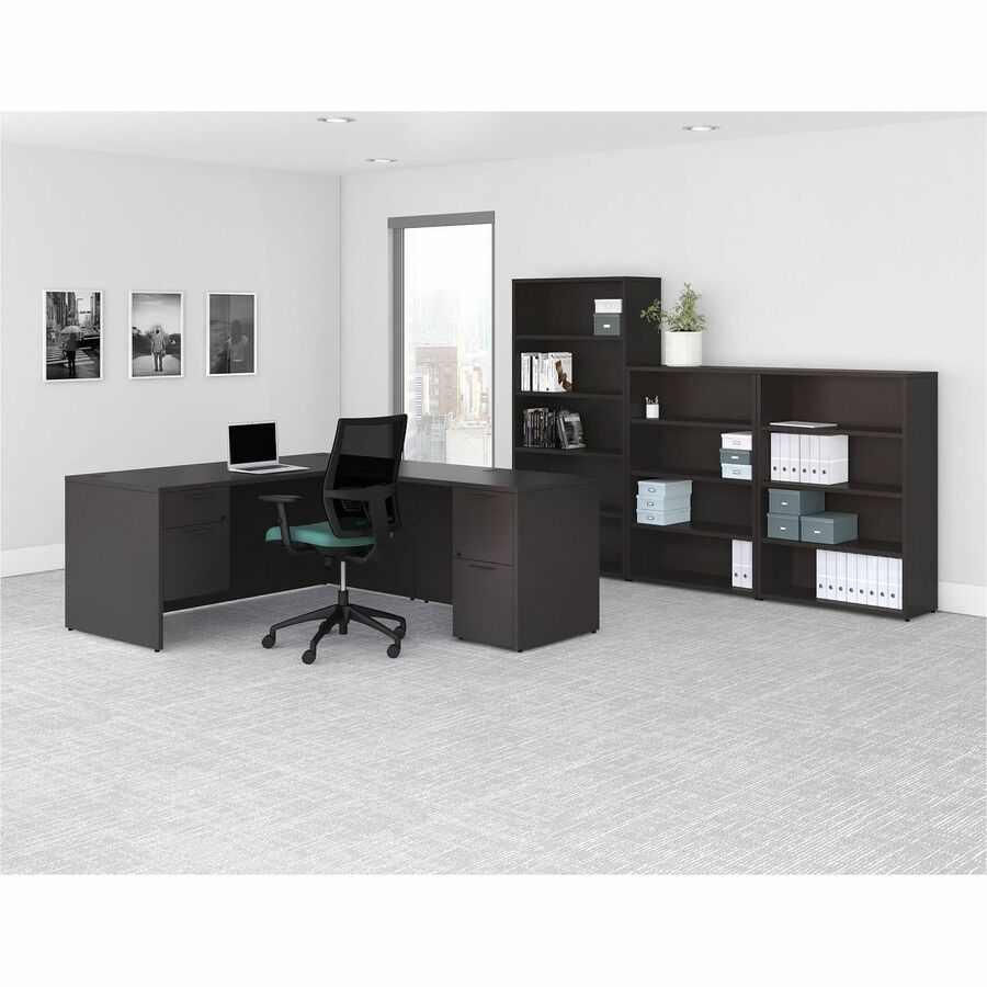 Lorell Prominence 2.0 Bookcase - 34" x 12"48" , 1" Top - 3 Shelve(s) - Band Edge - Material: Particleboard - Finish: Laminate