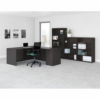 Lorell Prominence 2.0 Bookcase - 34" x 12"48" , 1" Top - 3 Shelve(s) - Band Edge - Material: Particleboard - Finish: Laminate