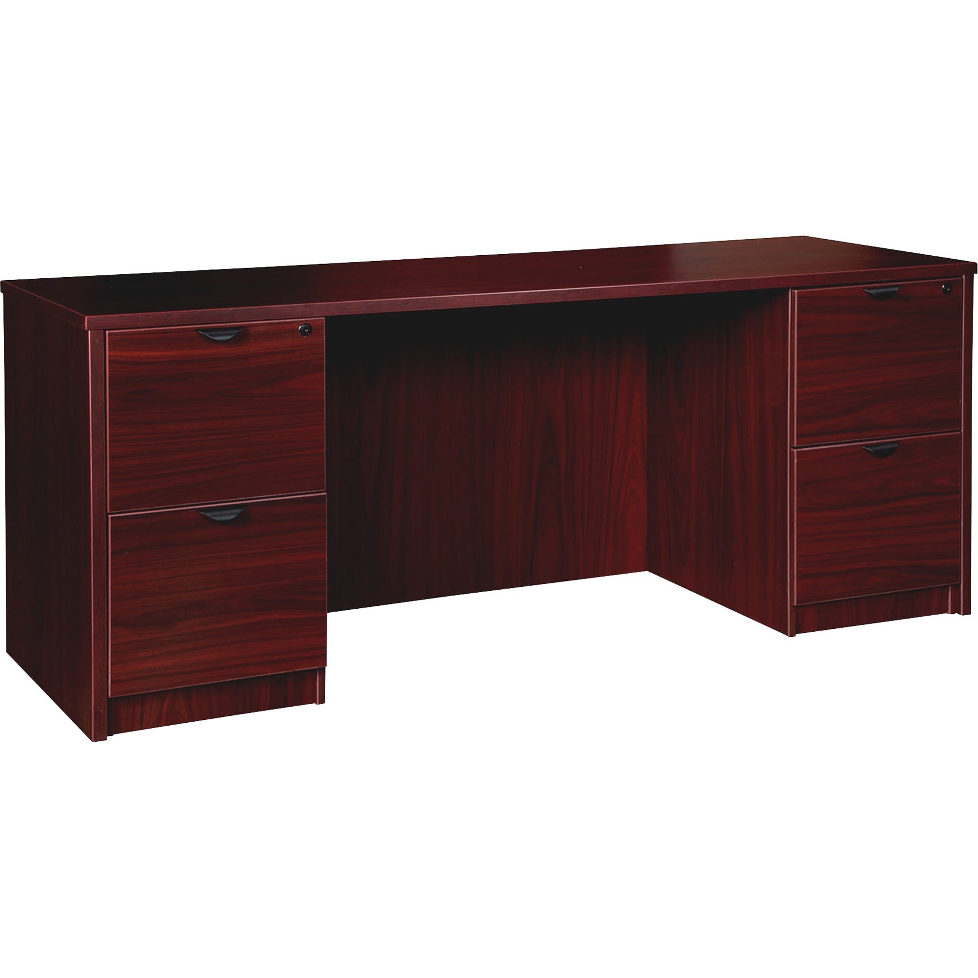 lorell-prominence-20-double-pedestal-credenza-66-x-2429--1-top-2-x-file-drawers-double-pedestal-on-left-right-side-band-edge-material-particleboard-finish-thermofused-melamine-tfm_llrpc2466my - 1