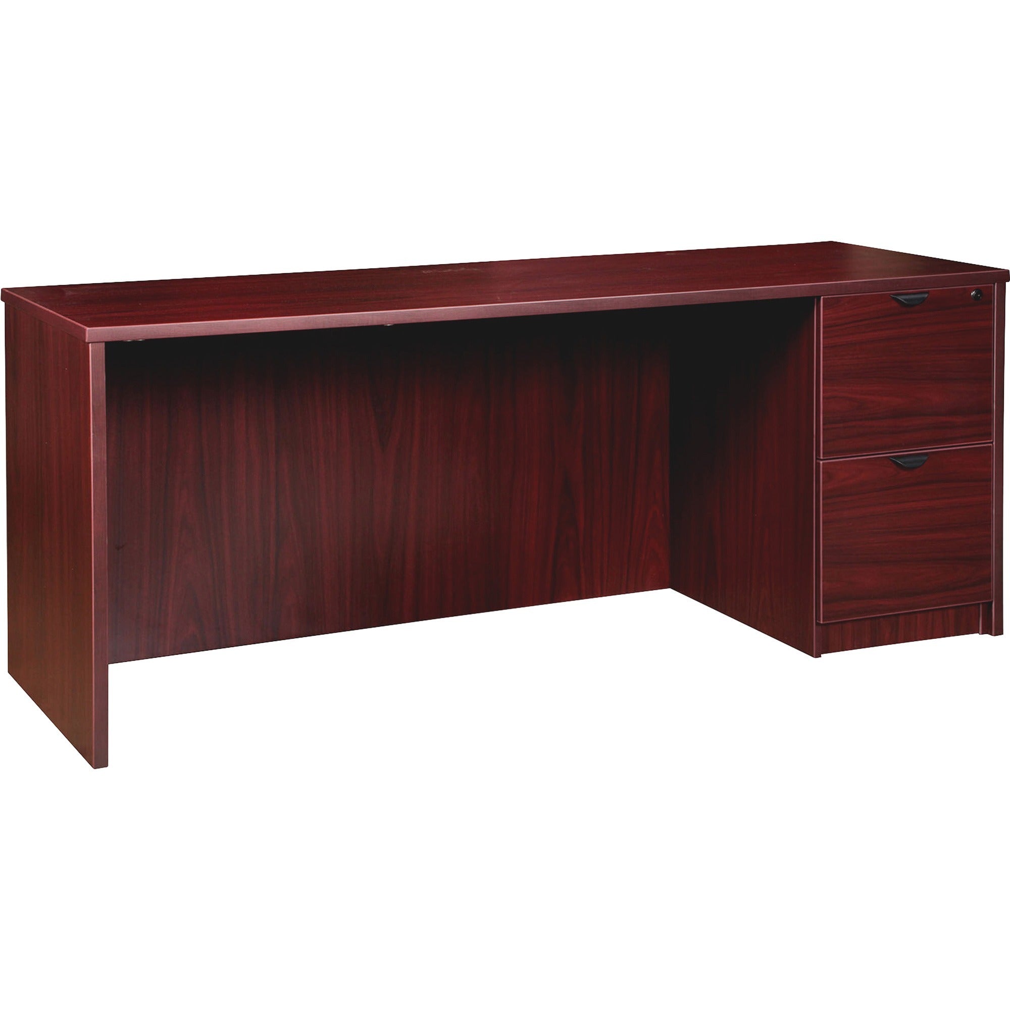 lorell-prominence-20-right-pedestal-credenza-66-x-2429--1-top-2-x-file-drawers-single-pedestal-on-right-side-band-edge-material-particleboard-finish-thermofused-melamine-tfm_llrpc2466rmy - 1