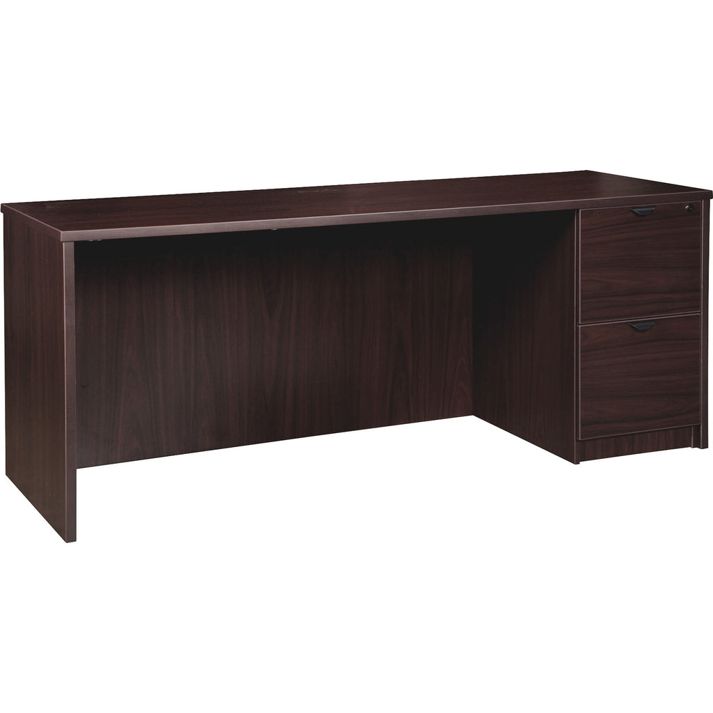 Lorell Prominence 2.0 Right-Pedestal Credenza - 72" x 24"29" , 1" Top - 2 x File Drawer(s) - Single Pedestal on Right Side - Band Edge - Material: Particleboard - Finish: Espresso Laminate, Thermofused Melamine (TFM)