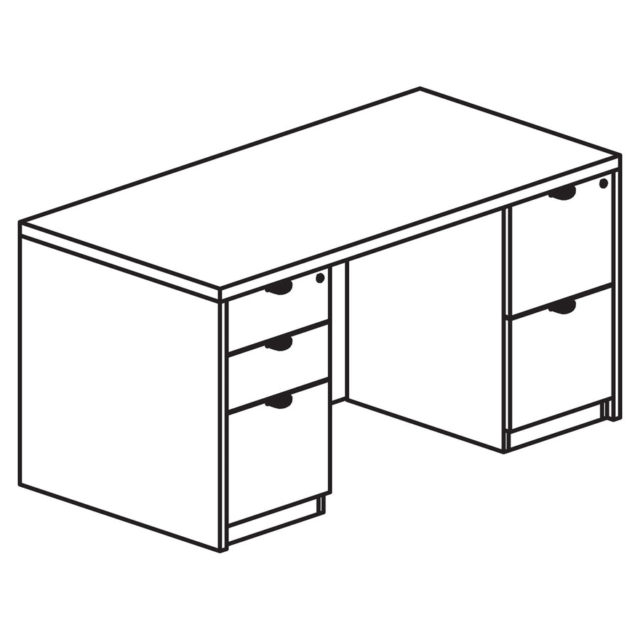 lorell-prominence-20-double-pedestal-desk-1-top-60-x-3029-5-x-file-box-drawers-double-pedestal-on-left-right-side-band-edge-material-particleboard-finish-espresso-laminate-thermofused-melamine-tfm_llrpd3060dpes - 3