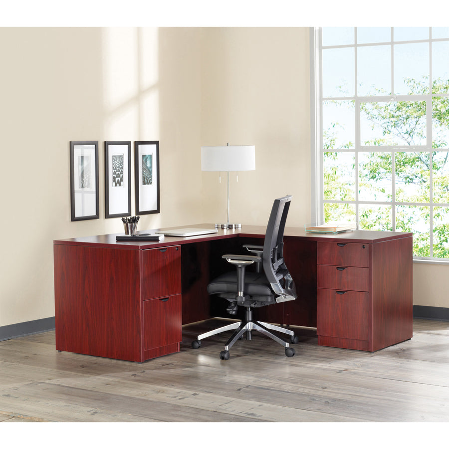lorell-prominence-20-double-pedestal-desk-1-top-60-x-3029-5-x-file-box-drawers-double-pedestal-on-left-right-side-band-edge-material-particleboard-finish-mahogany-laminate-thermofused-melamine-tfm_llrpd3060dpmy - 2