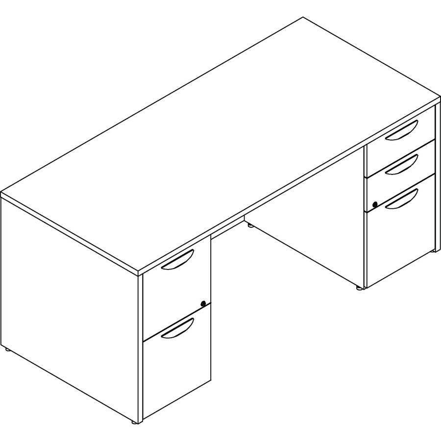 lorell-prominence-20-double-pedestal-desk-1-top-66-x-3029-5-x-file-box-drawers-double-pedestal-band-edge-material-particleboard-finish-espresso-laminate-thermofused-melamine-tfm_llrpd3066dpes - 3
