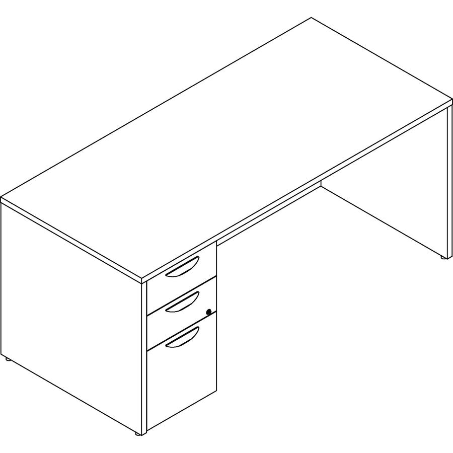 lorell-prominence-20-left-pedestal-desk-1-top-66-x-3029-3-x-file-box-drawers-single-pedestal-on-left-side-band-edge-material-particleboard-finish-espresso-laminate-thermofused-melamine-tfm_llrpd3066lspes - 3