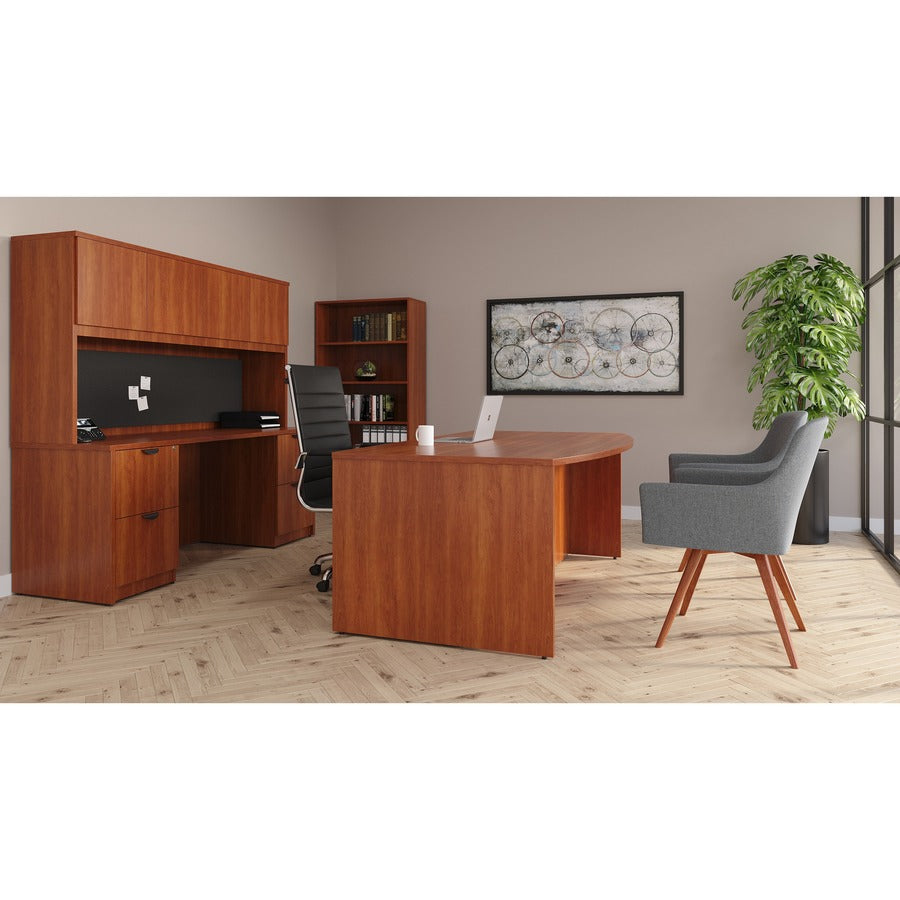 lorell-prominence-20-3-4-left-pedestal-desk-1-top-66-x-3029-2-x-file-box-drawers-single-pedestal-on-left-side-band-edge-material-particleboard-finish-mahogany-laminate-thermofused-melamine-tfm_llrpd3066qlmy - 5
