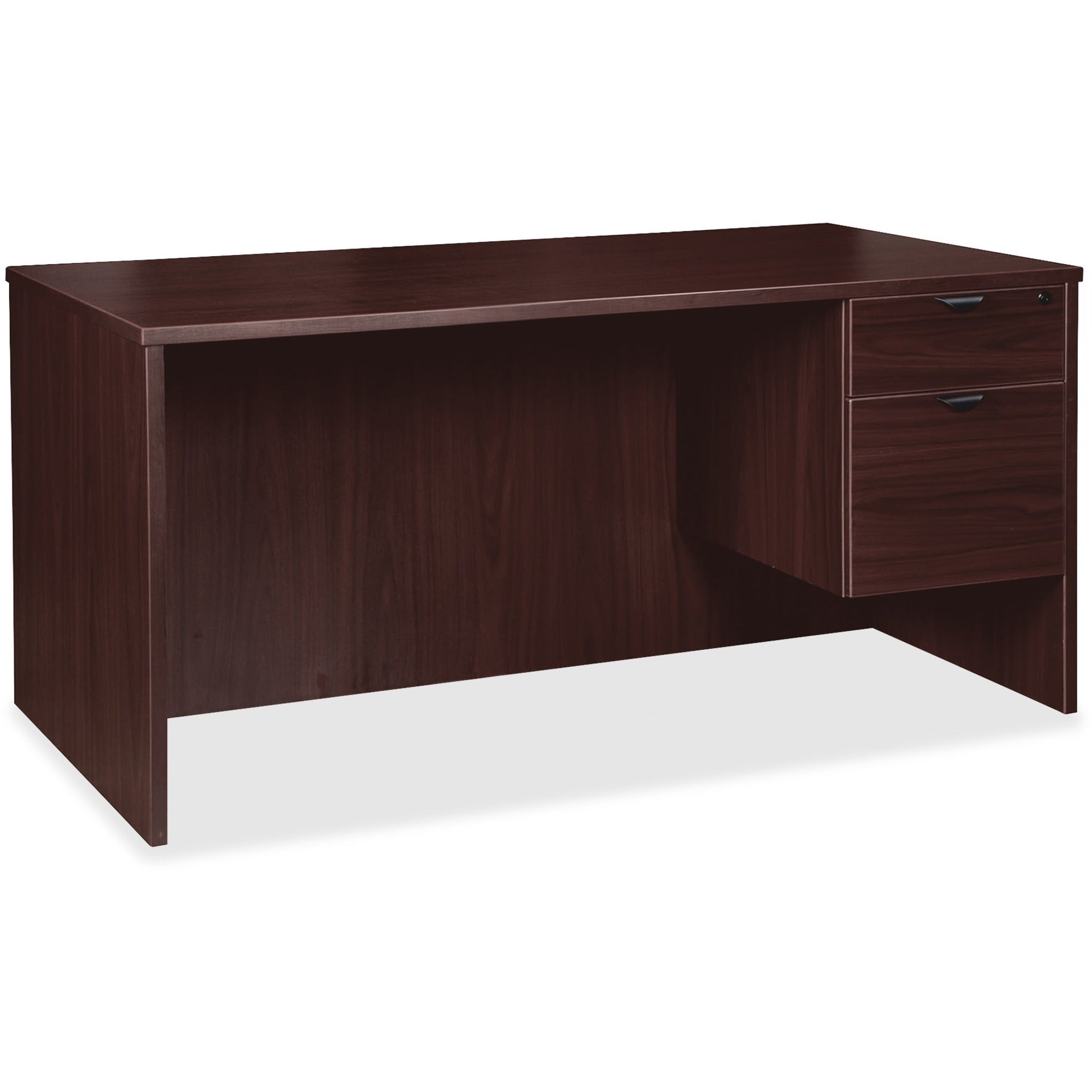 lorell-prominence-20-3-4-right-pedestal-desk-1-top-66-x-3029-2-x-file-box-drawers-single-pedestal-on-right-side-band-edge-material-particleboard-finish-espresso-laminate-thermofused-melamine-tfm_llrpd3066qres - 1