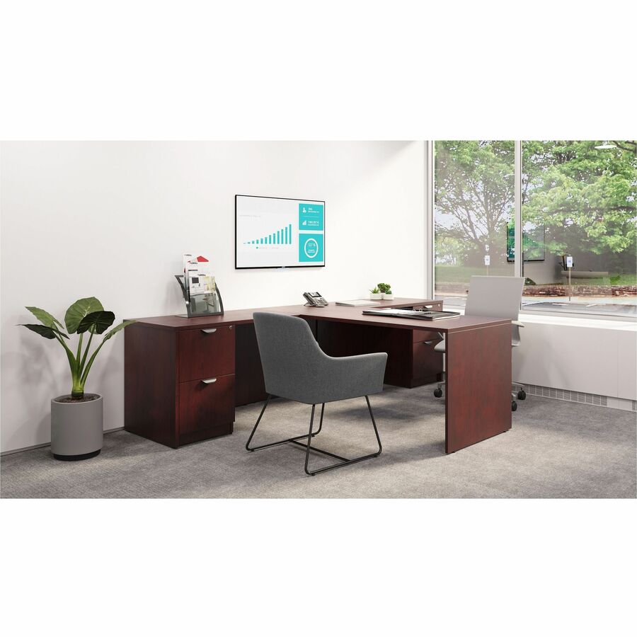 Lorell Prominence 2.0 Lateral File - 36" x 22"29" - 2 x File Drawer(s) - Band Edge - Material: Laminate - Finish: Mahogany - 5
