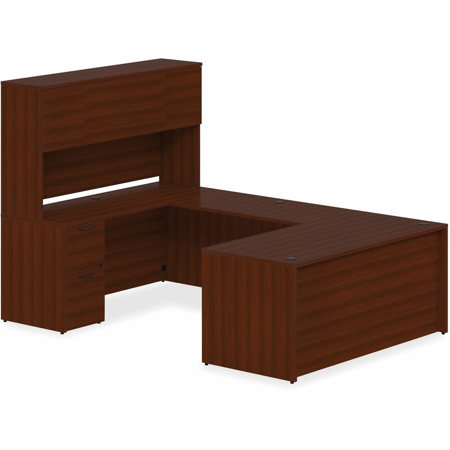 Lorell Prominence 2.0 Left Return - 42" x 24"29" , 1" Top - 2 x File Drawer(s) - Band Edge - Material: Particleboard - Finish: Mahogany Laminate, Thermofused Melamine (TFM)