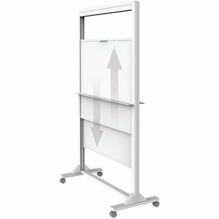Quartet Motion Dual-Track Mobile Magnetic Dry-Erase Easel - 40" (3.3 ft) Width x 68" (5.7 ft) Height - White Painted Steel Surface - White Aluminum, Aluminum Frame - Rectangle - Horizontal - Magnetic - Assembly Required - 1 Each