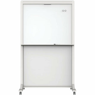 Quartet Motion Dual-Track Mobile Magnetic Dry-Erase Easel - 40" (3.3 ft) Width x 68" (5.7 ft) Height - White Painted Steel Surface - White Aluminum, Aluminum Frame - Rectangle - Horizontal - Magnetic - Assembly Required - 1 Each