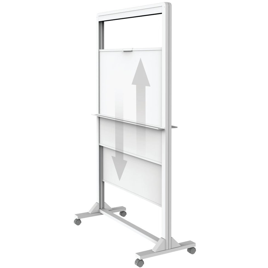 quartet-motion-dual-track-mobile-magnetic-dry-erase-easel-40-33-ft-width-x-68-57-ft-height-white-painted-steel-surface-white-aluminum-aluminum-frame-rectangle-horizontal-magnetic-assembly-required-1-each_qrtecm4068dt - 3