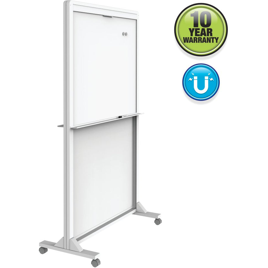 quartet-motion-dual-track-mobile-magnetic-dry-erase-easel-40-33-ft-width-x-68-57-ft-height-white-painted-steel-surface-white-aluminum-aluminum-frame-rectangle-horizontal-magnetic-assembly-required-1-each_qrtecm4068dt - 4