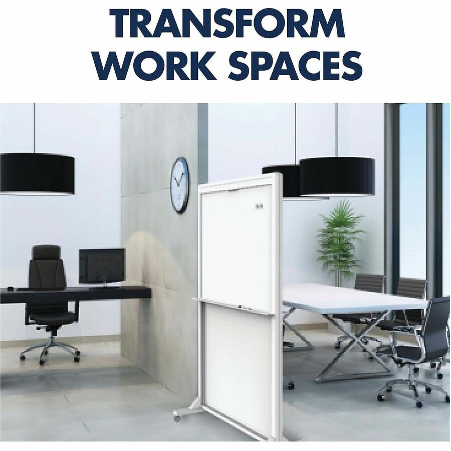 Quartet Motion Dual-Track Mobile Magnetic Dry-Erase Easel - 40" (3.3 ft) Width x 68" (5.7 ft) Height - White Painted Steel Surface - White Aluminum, Aluminum Frame - Rectangle - Horizontal - Magnetic - Assembly Required - 1 Each