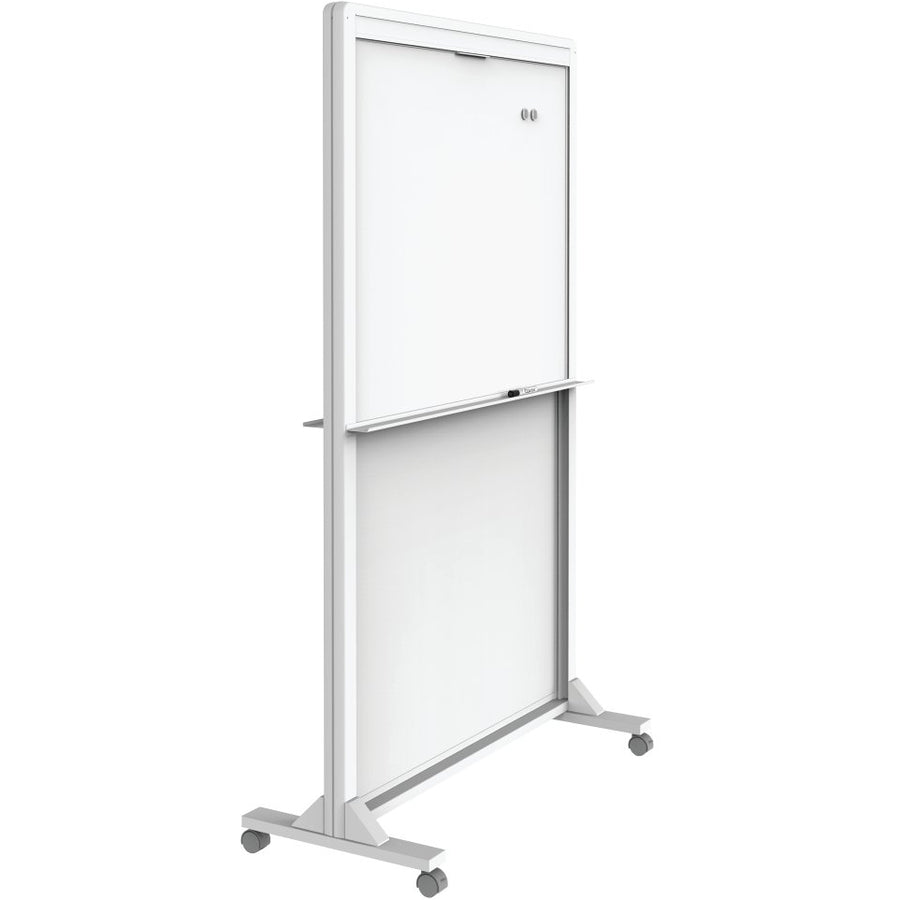quartet-motion-dual-track-mobile-magnetic-dry-erase-easel-40-33-ft-width-x-68-57-ft-height-white-painted-steel-surface-white-aluminum-aluminum-frame-rectangle-horizontal-magnetic-assembly-required-1-each_qrtecm4068dt - 5