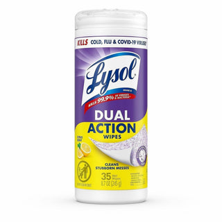 Disinfecting Wipes, Dual Action, Citrus, 7 x 8, 35/Canister, Sold as 1 Each