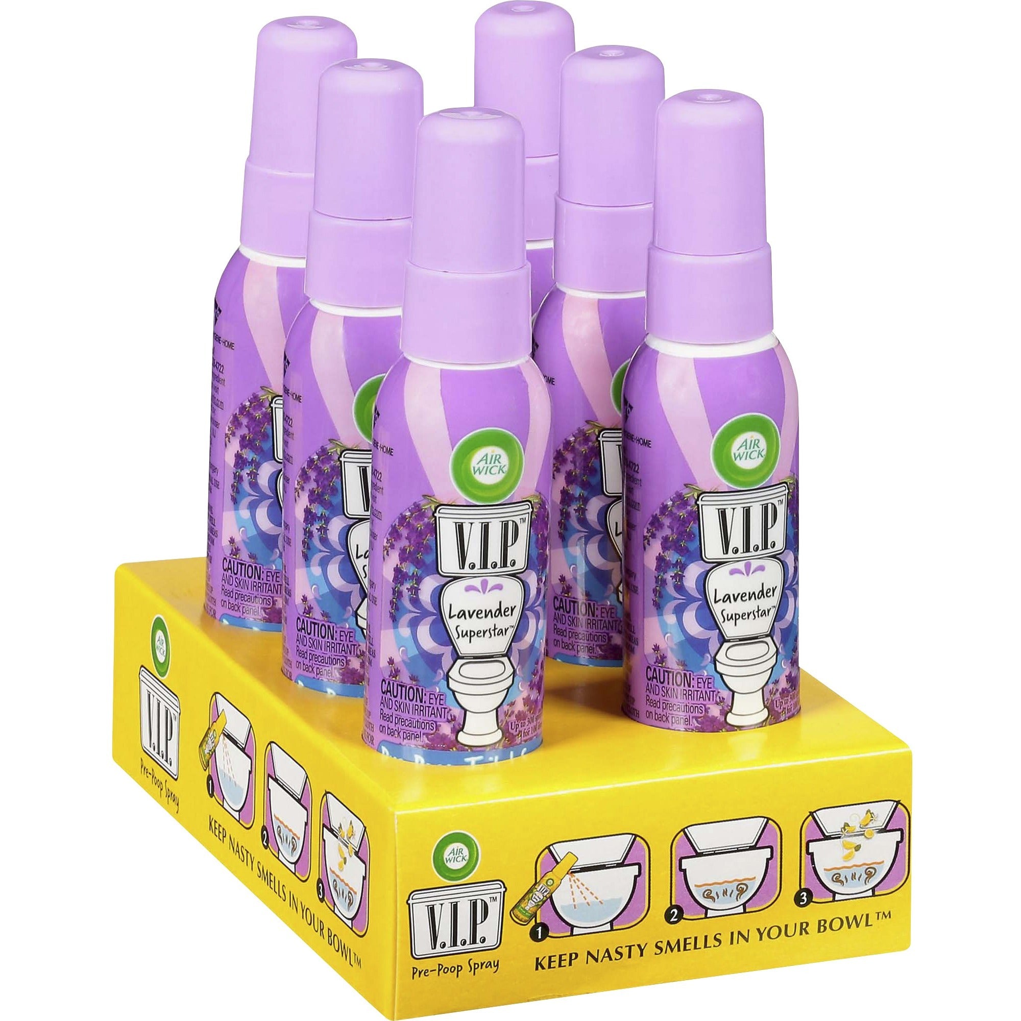 air-wick-vip-pre-poop-spray-spray-19-fl-oz-01-quart-lavender-6-carton_rac96532 - 1