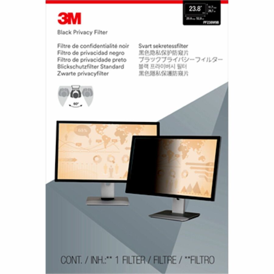 3M Privacy Filter for 28in Monitor, 16:9, PF280W9B - For 28" Widescreen LCD Monitor - 16:9 - Scratch Resistant, Fingerprint Resistant, Dust Resistant - Anti-glare