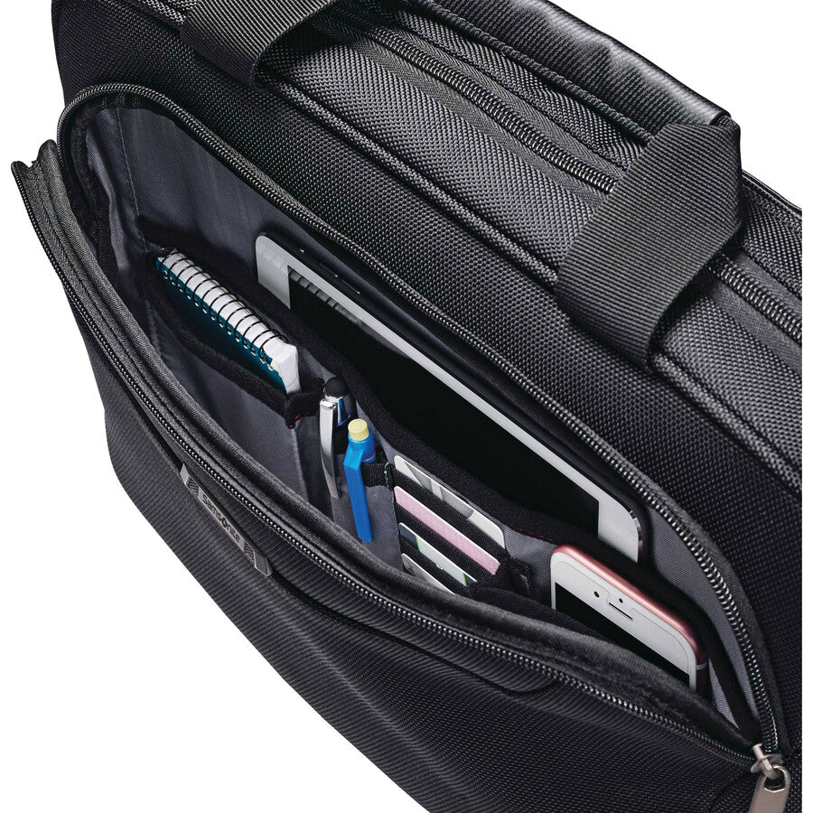 Samsonite Xenon Carrying Case for 15.6" Notebook - Black - Drop Resistant Interior, Shock Resistant Interior - 1680D Ballistic Nylon Body - Tricot Interior Material - 12.8" Height x 16.3" Width x 2" Depth - 1 Each