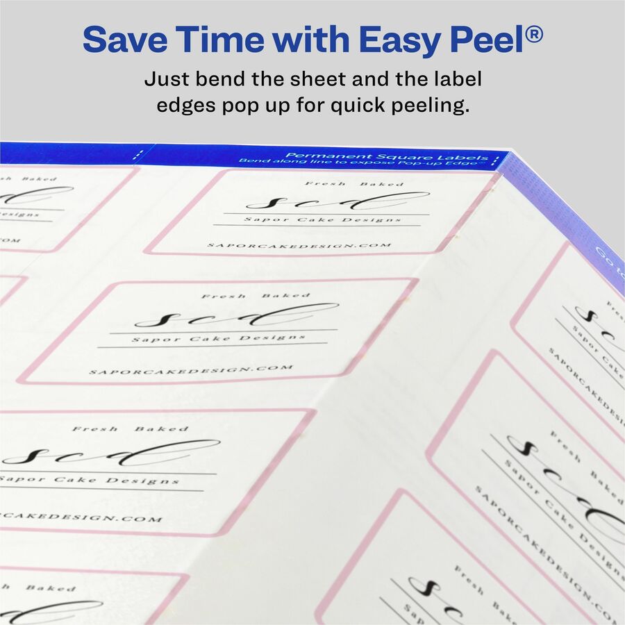 Avery Sure Feed Glossy Labels - 2" Width x 2" Length - Permanent Adhesive - Square - Laser, Inkjet - Crystal Clear - Film - 12 / Sheet - 10 Total Sheets - 120 Total Label(s) - 120 / Pack