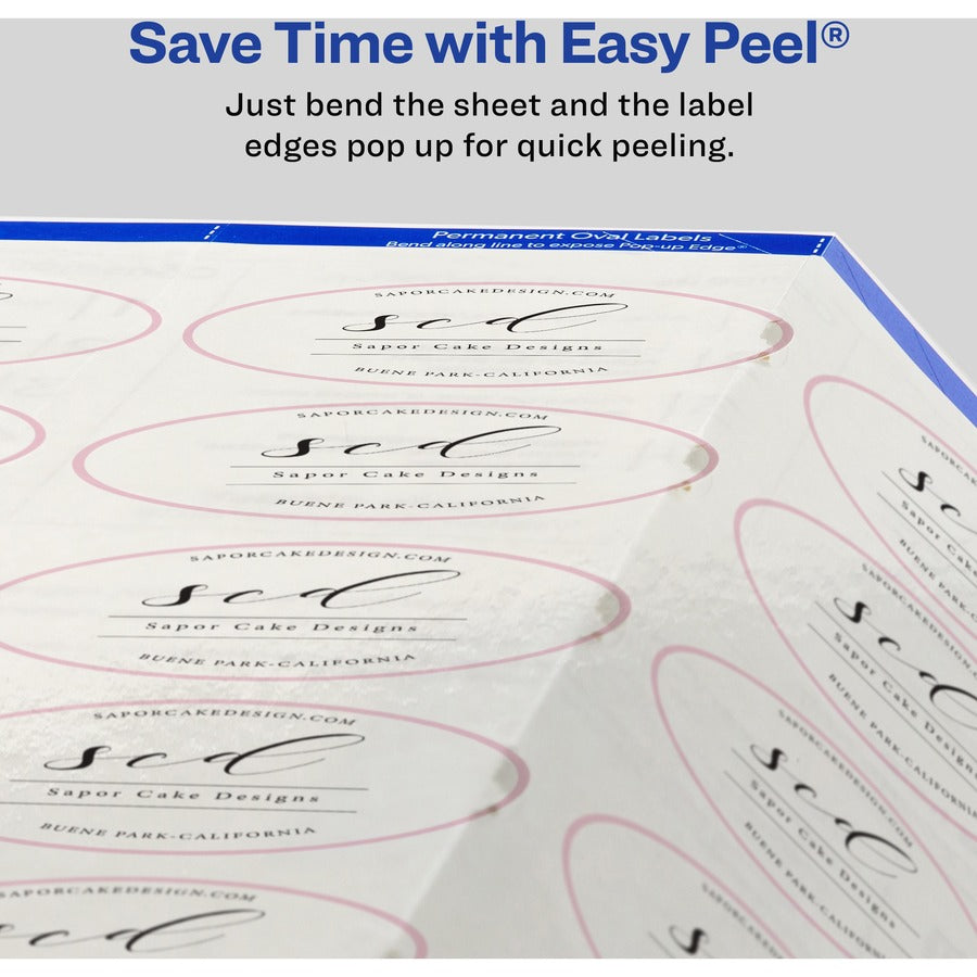 Avery Sure Feed Glossy Labels - 1 1/2" Width x 2 1/2" Length - Permanent Adhesive - Oval - Laser, Inkjet - Crystal Clear - Film - 18 / Sheet - 10 Total Sheets - 180 Total Label(s) - 180 / Pack