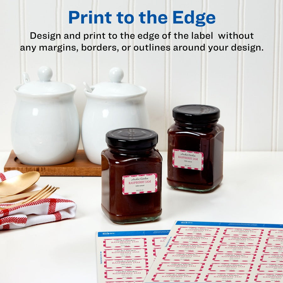 White Dissolvable Labels w/ Sure Feed, 1.25 x 2.38, White, 90/PK