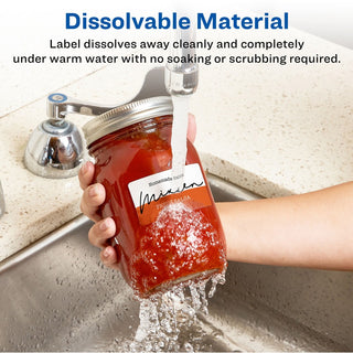 White Dissolvable Labels w/ Sure Feed, 1.25 x 2.38, White, 90/PK