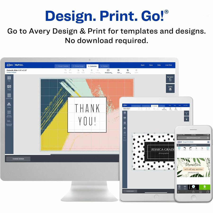 Printable Postcards, Inkjet/Laser, 74 lb, 4.25 x 5.5, Ivory, 100 Cards, 4 Cards/Sheet, 25 Sheets/Box