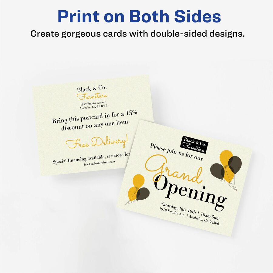 Printable Postcards, Inkjet/Laser, 74 lb, 4.25 x 5.5, Ivory, 100 Cards, 4 Cards/Sheet, 25 Sheets/Box