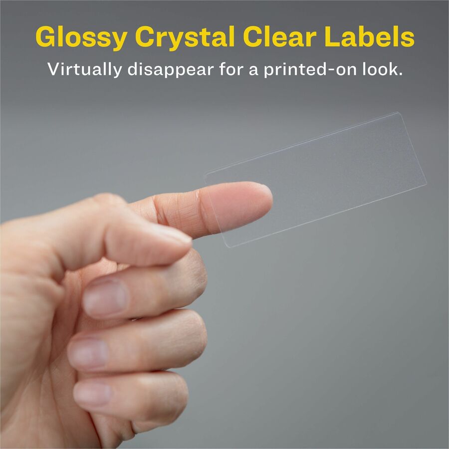 Glossy Clear Easy Peel Mailing Labels w/ Sure Feed Technology, Inkjet/Laser Printers, 0.66 x 1.75, 60/Sheet, 10 Sheets/PK
