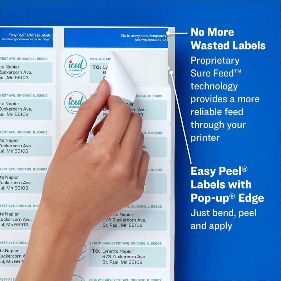 Glossy Clear Easy Peel Mailing Labels w/ Sure Feed Technology, Inkjet/Laser Printers, 0.66 x 1.75, 60/Sheet, 10 Sheets/PK